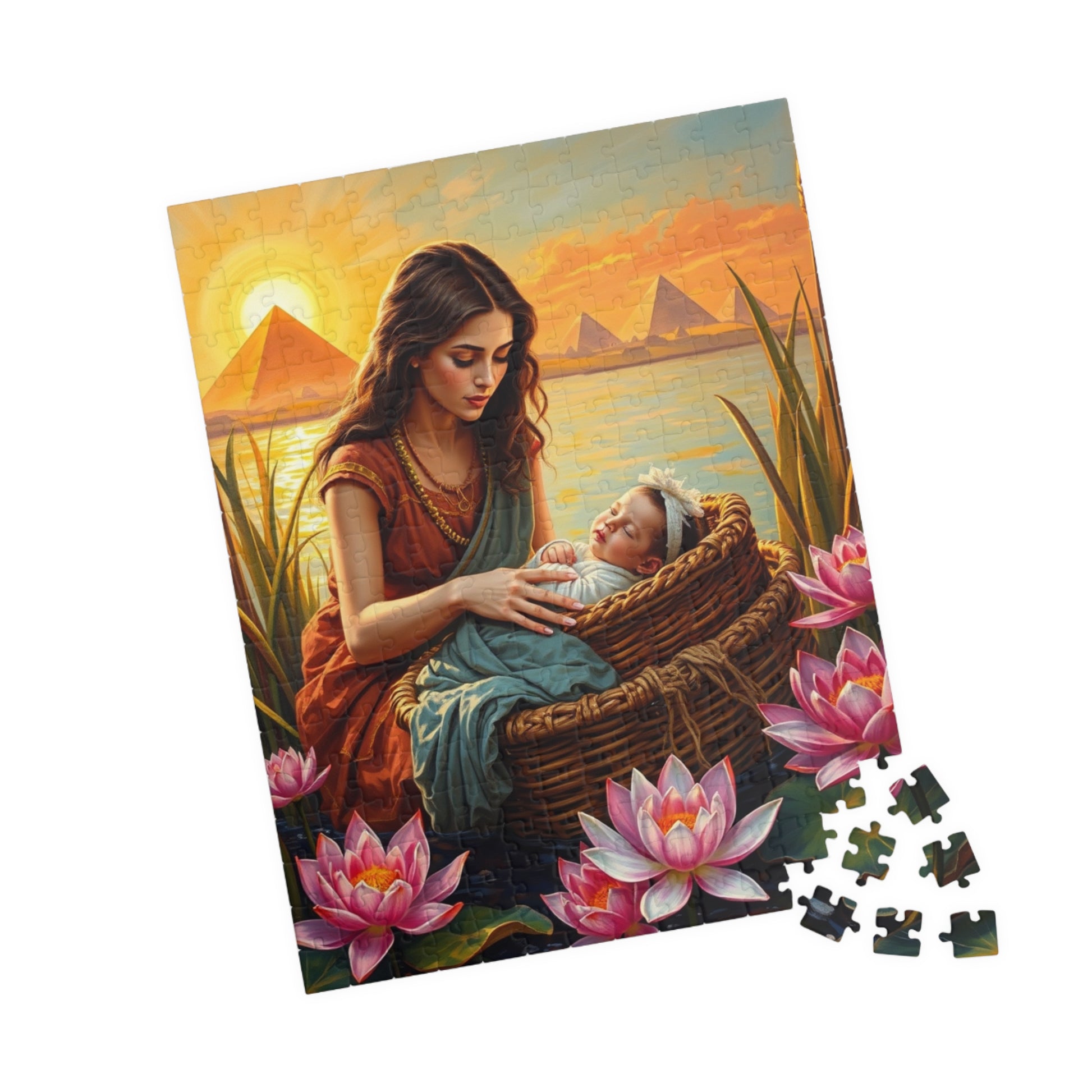 Religious Jigsaw Puzzle - Baby Moses, Family Game Night, Faith Based Home Entertainment, Colorful Biblical Puzzle Lover Gift for Christians Puzzle The Puzzle Chest