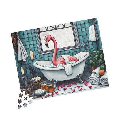 Spa Day Flamingo Puzzle - Charming Holiday Birthday Gift for Friends, Family Bonding Time, Game Night, Puzzle Enthusiasts Puzzle The Puzzle Chest