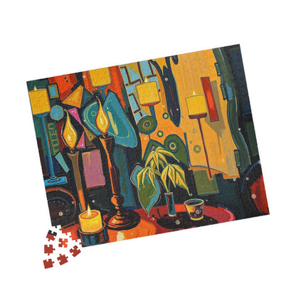 Colorful Candlelit Puzzle - Abstract Jigsaw Game for Adults Puzzle The Puzzle Chest