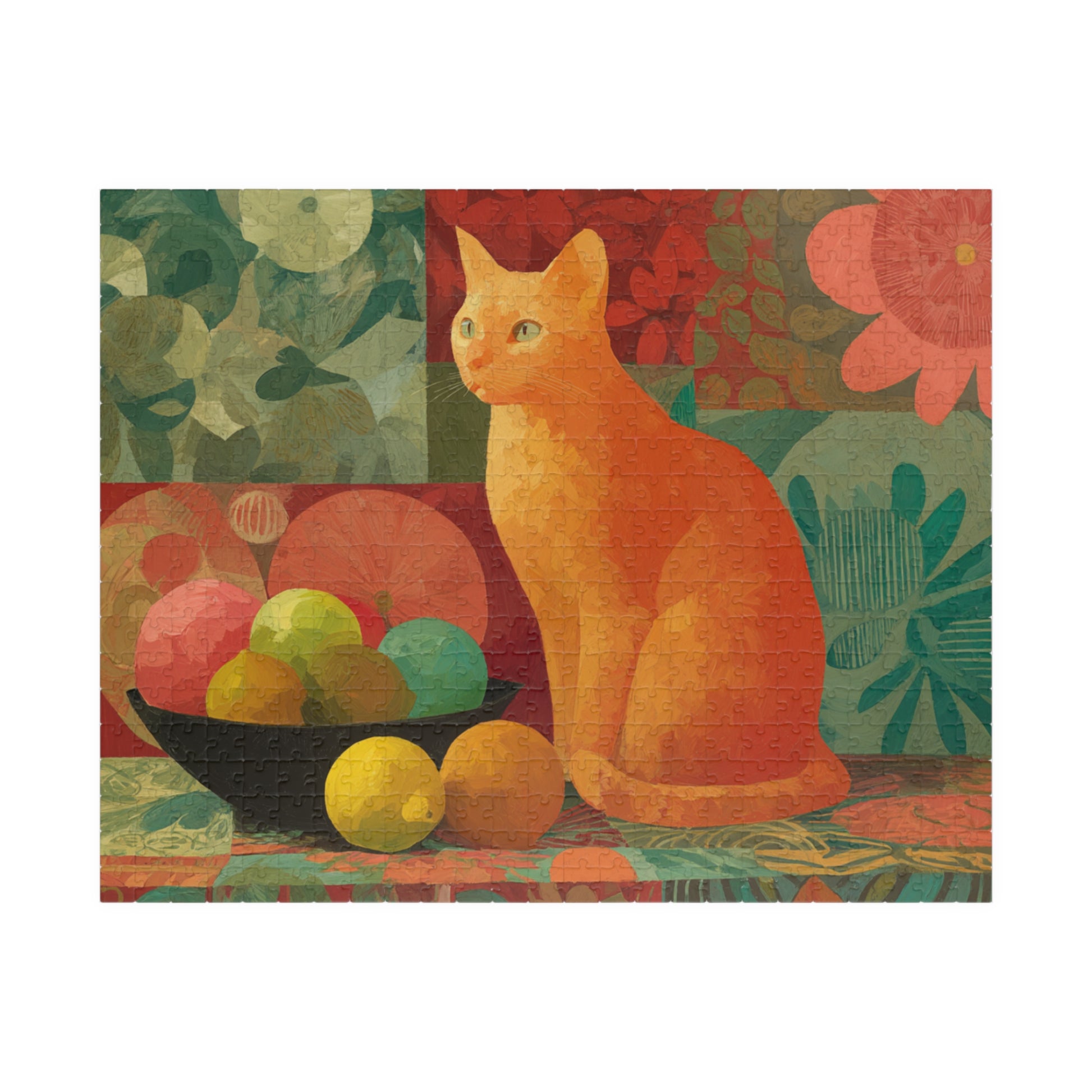 The Cat and the Fruit Bowl – Still Life Art Jigsaw Puzzle, Animal Theme Fauvist Cat Puzzle, Matisse-Inspired Puzzle The Puzzle Chest