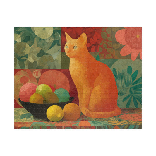 The Cat and the Fruit Bowl – Still Life Art Jigsaw Puzzle, Animal Theme Fauvist Cat Puzzle, Matisse-Inspired Puzzle The Puzzle Chest