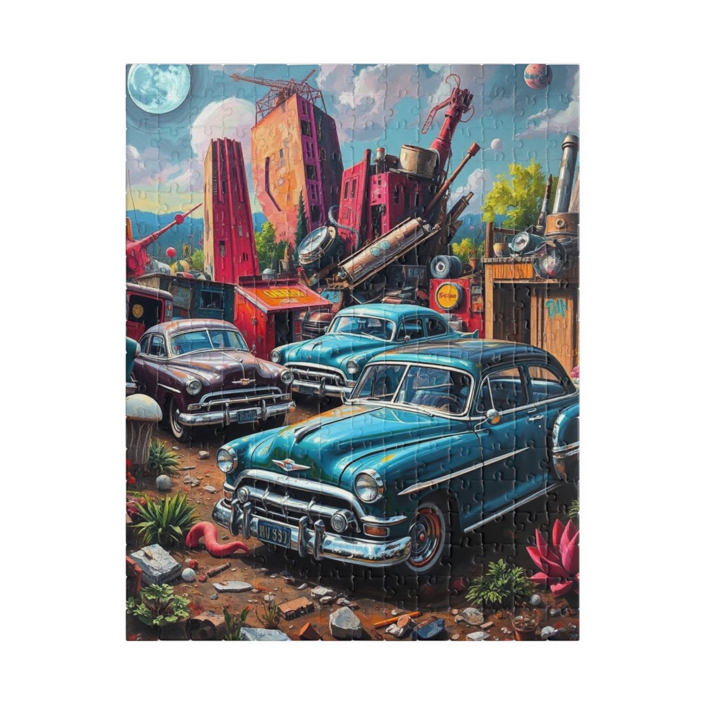 Vintage Car Jigsaw Puzzle - Retro Automobile Artwork, Nostalgic Vehicle 252 pcs (Vertical) Puzzle The Puzzle Chest