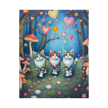Cat Lovers Puzzle with Colorful Hearts, 110, 252, 520, 1014-Piece Jigsaw - Perfect Gift for Cat Enthusiasts, Family Game Night, Cozy [...]