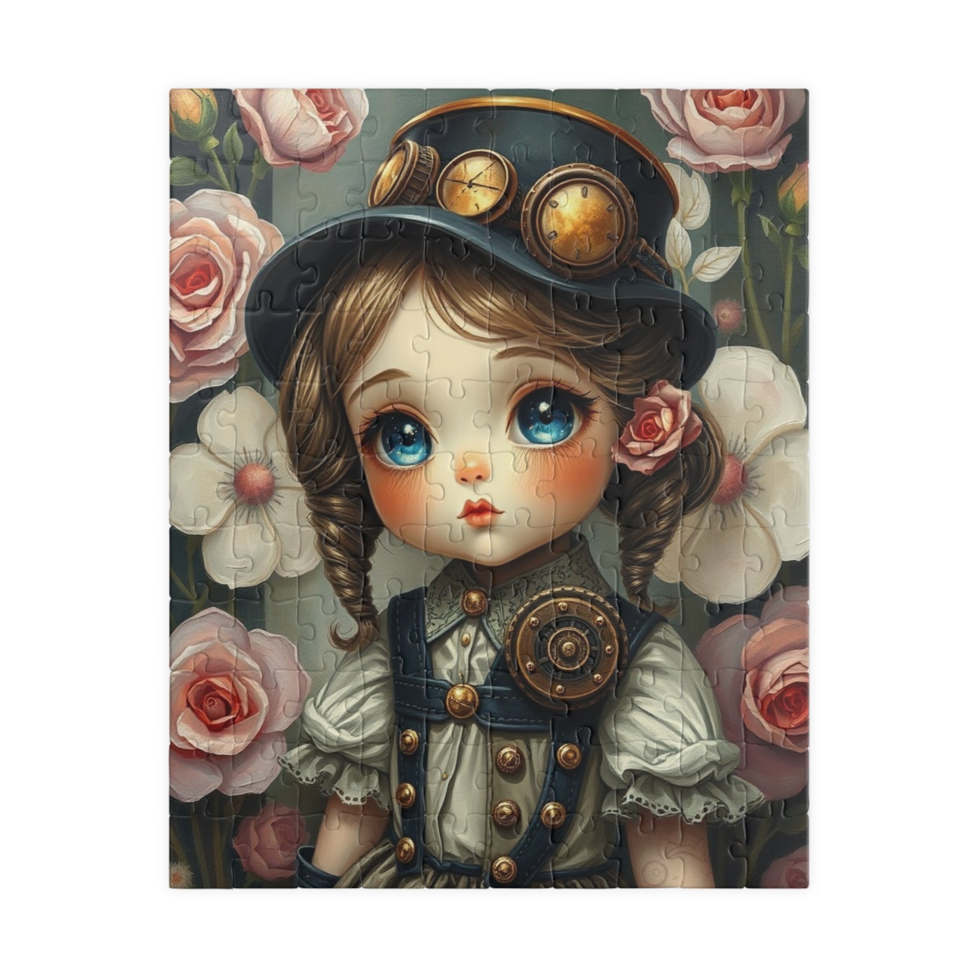Whimsical Victorian Girl Puzzle, 110-1014 Piece Steampunk Jigsaw Game, Family Game, Gift for Adult and Teen Puzzle Lover, Home Entertainment 110 pcs (Vertical) Puzzle The Puzzle Chest