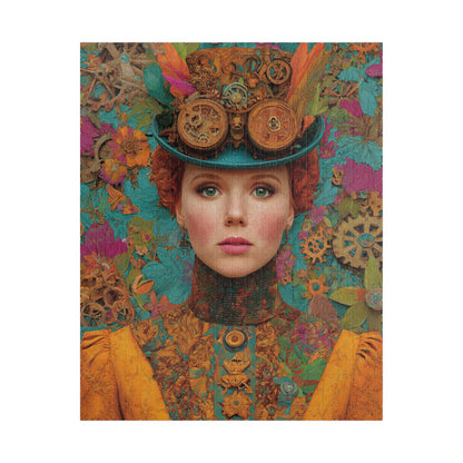 Detailed Steampunk Woman Jigsaw Puzzle – Fantasy Floral Art with Intricate Victorian Hat Puzzle The Puzzle Chest