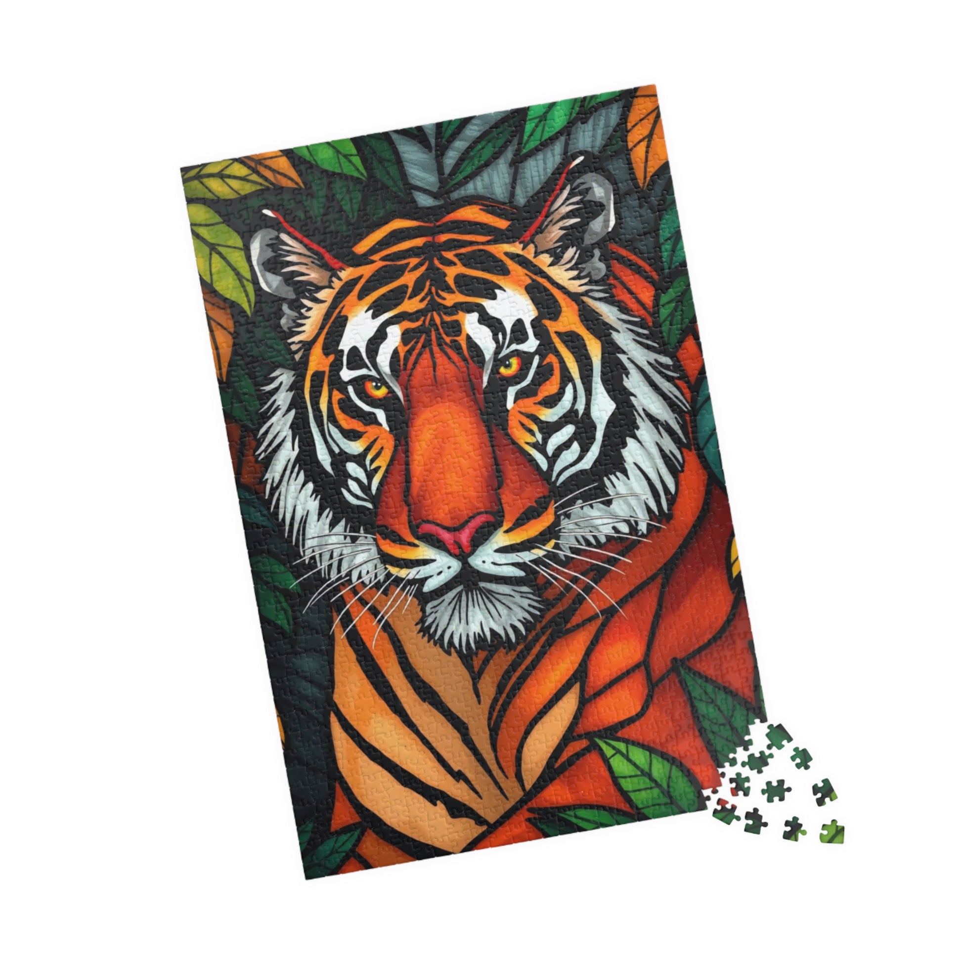 Tiger Art Puzzle - Colorful Wildlife Jigsaw for Nature and Animal Lovers, Gift for Friends and Family, Fun Indoor Activity Puzzle The Puzzle Chest