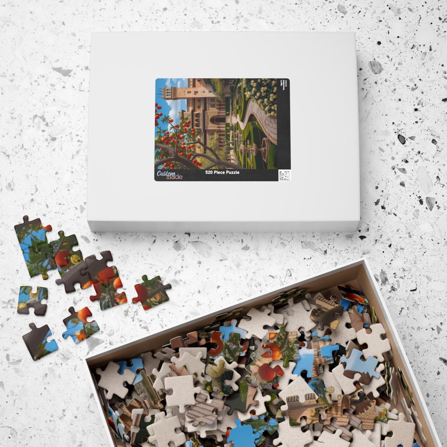 Alhambra Palace Landmark Puzzle, Spanish Architecture Jigsaw Game, Pomegranate Tree Garden, Family Entertainment, Quiet Leisure Activity Puzzle The Puzzle Chest