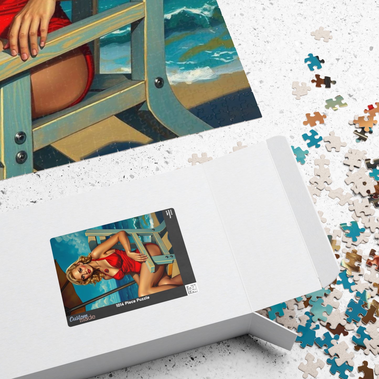 Retro Beach Lady Puzzle, Vintage Art Jigsaw Puzzle for Adults, Home Entertainment, Fun Family Activity, Gift for Art Lovers, Nostalgic Gift Puzzle The Puzzle Chest
