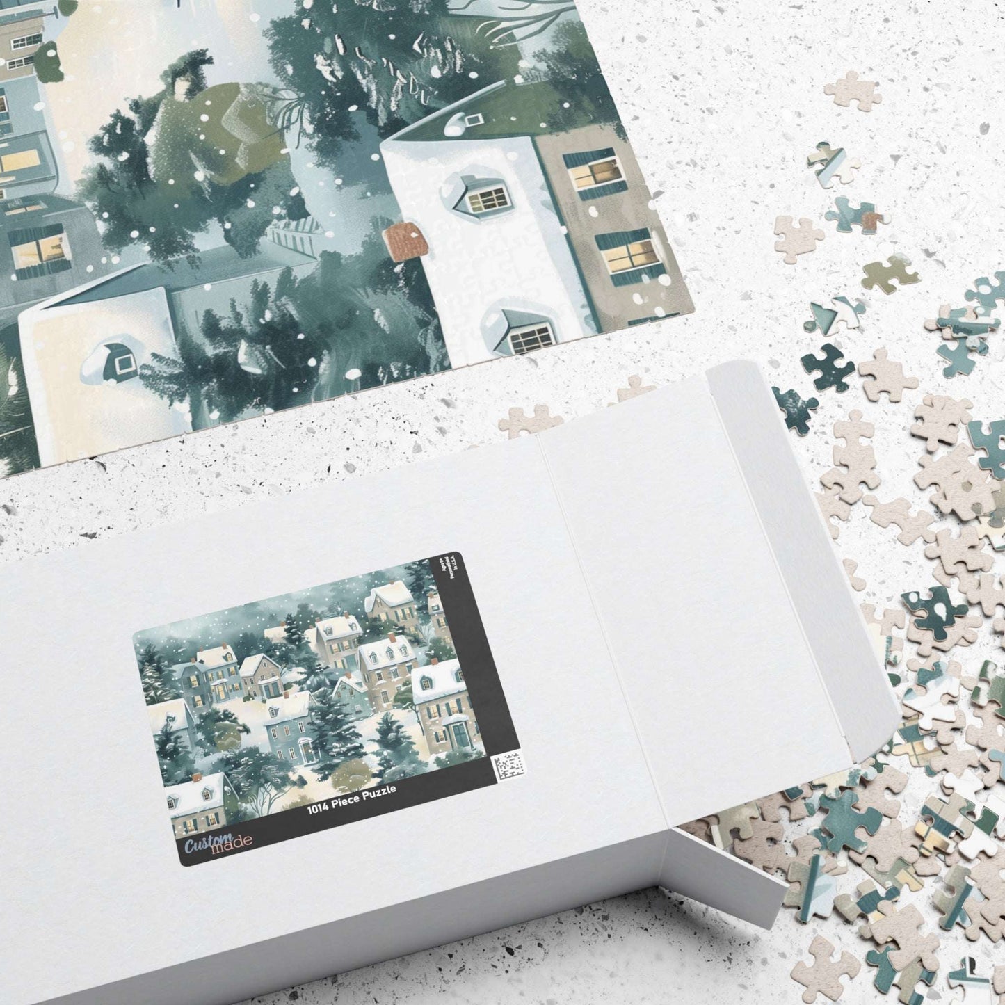Snowy Village Winter Scene Jigsaw Puzzle