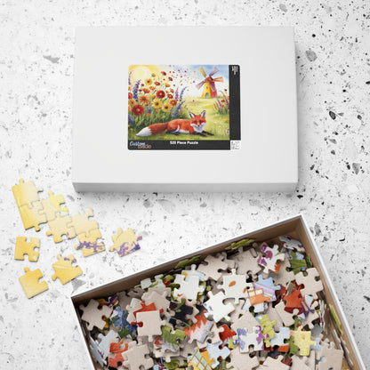 Charming Fox Jigsaw Puzzle - Cozy Indoor Rainy Day Fun, Relaxing Gift for Nature Lovers, Family Night Activity, Unique Home Entertainment