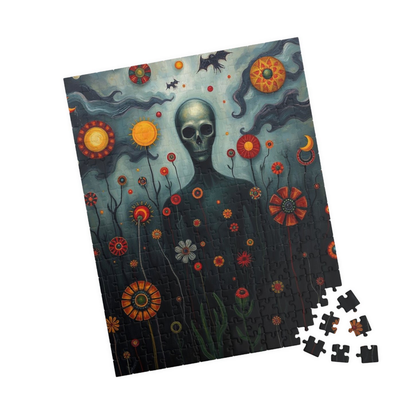 Mystical Skull Puzzle, Unique Art Puzzle, 110, 252, 520, 1014-piece, Home Entertainment, Gift for Puzzle Lovers, Halloween Decor Puzzle The Puzzle Chest