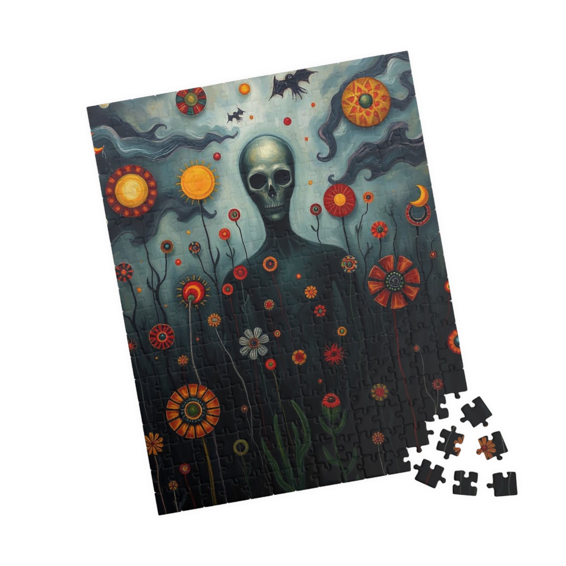 Mystical Skull Puzzle, Unique Art Puzzle, 110, 252, 520, 1014-piece, Home Entertainment, Gift for Puzzle Lovers, Halloween Decor Puzzle The Puzzle Chest