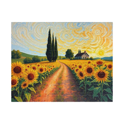 Sunflower Sunrise Puzzle - Nature Lover's Jigsaw, Ideal for Family Activity or Solo Fun, Mindfulness Puzzle Lover Birthday Gift for Friends 252 pcs (Horizontal) Puzzle The Puzzle Chest