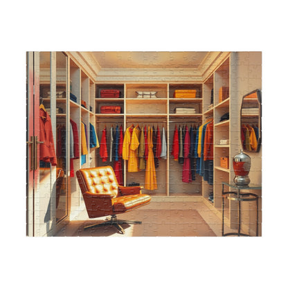 Walk-In Closet Jigsaw Puzzle (110, 252, 520, 1014-piece), Color-coded Clothing, Red Yellow Blue Minimalist Game, Gift for Fashion Lover