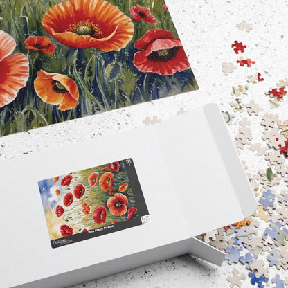 Poppy Field Jigsaw Puzzle, Impressionist Style Summer 110-1014 Piece Tabletop Game, Mindfulness Birthday Holiday Gift for Friends Puzzle The Puzzle Chest