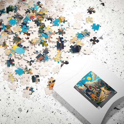 Charming Village Puzzle - 110, 252, 520, 1014 pieces, Scenic Artwork for Family Fun, Gift for Puzzle Lovers and Art Enthusiasts, Home Decor The Puzzle Chest