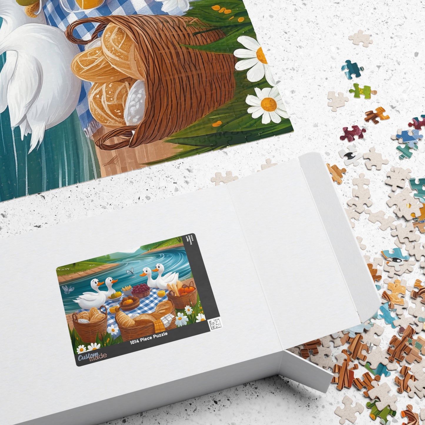 Duck Family Picnic Puzzle | Scenic River Picnic Animal Jigsaw Game Puzzle The Puzzle Chest