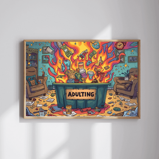 Adulting Dumpster Fire Jigsaw Puzzle - Funny Meme Theme, Mindfulness Activity, Holiday Birthday Gift for Adults, Entertainment, Brain Teaser Puzzle The Puzzle Chest