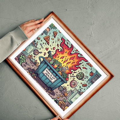Funny Healthy Eating Jigsaw Puzzle - Dumpster Fire Meme, Family Game Night or Solo Fun, Holiday Birthday Gift, Brain Teaser Puzzle The Puzzle Chest