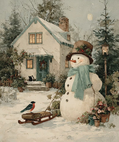 Whispers of Winter Jigsaw Puzzle - Snowman and Bird Wonderland, Best for Holiday Family Activity, Christmas Decor, Seasonal Gift Idea, Brain Teaser