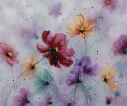 Pastel Bloom Jigsaw Puzzle - Vibrant Abstract Flowers with Gentle Whimsy