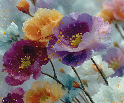 Ethereal Petals Jigsaw Puzzle - Vibrant Wildflowers in a Dreamlike Landscape