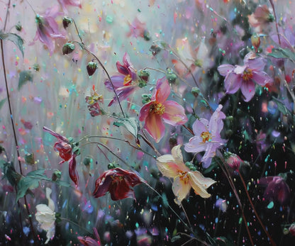 Abstract Wildflower Jigsaw Puzzle - Ethereal Garden in Motion
