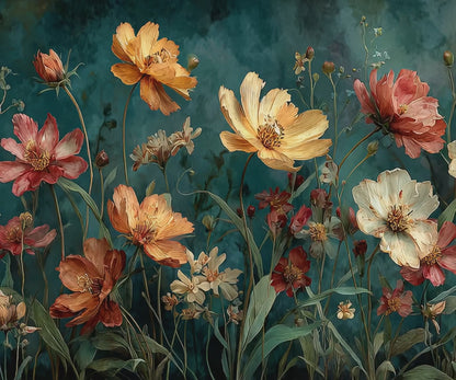 Autumn Wildflower Jigsaw Puzzle - Tranquil Field of Flowers, Nature Inspired Floral Art