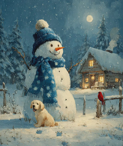 Frosty Fun With Friends - Cozy Winter Puzzle, Snowman Puppy and Bird Jigsaw , Ideal for Family Night or Solo Fun, Senior Brain Teaser, Gifts