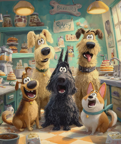 Dog Crew Bakery - Kitchen Scene, Animal Themed Puzzle for Adults, Fun Family Activity, Pet Lover Holiday Birthday Gift