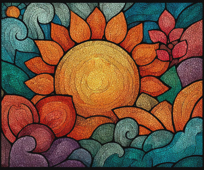 Abstract Sunburst Jigsaw Puzzle - Morning Sunrise, Holiday Birthday Gift for Puzzle Lover, Family Activity, Mind Teaser