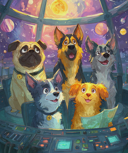 Cosmic Canine Puzzle for Dog Lovers - Space Adventure Animal Jigsaw Puzzle for Adults, Teens and Seniors